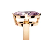 Solitaire Engagement Ring Setting for Fancy Pink Marquise Center with Plain Band and Flat Tab Prong Head in Rose Gold