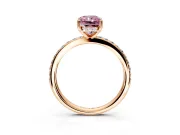 Solitaire Engagement Ring Setting for Fancy Pink Radiant Cut Center with Fine Pave Band and Prong Head in Rose Gold