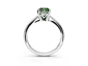 Solitaire Engagement Ring Setting for Fancy Green Cushion Cut Center with Knife Ridge Band and Claw Prong Head in White Gold