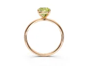 Solitaire Engagement Ring Setting for Fancy Yellow Cushion Cut Center with Straight Thin Band and Prong Head in Rose Gold