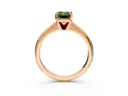 Solitaire Engagement Ring Setting for Fancy Green Emerald Cut Center with Knife Ridge Band and Claw Prong Head in Rose Gold