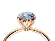 Solitaire Engagement Ring Setting for Fancy Blue Marquise Center with Straight Thin Band and Prong Head in Rose Gold