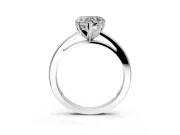 Solitaire Engagement Ring Setting for Heart-Shaped Center with Basket Rail and Prong Head in Platinum