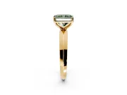 Solitaire Engagement Ring Setting for Fancy Green Radiant Cut Center with Wide Knife Ridge Band and Prong Head in Yellow Gold
