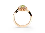 Starburst Halo Engagement Ring Setting for Fancy Yellow Marquise Center with Flat Cathedral Band and Prong Head in Rose Gold