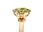 Solitaire Engagement Ring Setting for Fancy Yellow Oval Center with Plain Band and Tulip Prong Head in Yellow Gold