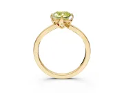 Solitaire Engagement Ring Setting for Fancy Yellow Cushion Cut Center with Plain Split Shank and Prong Head in Yellow Gold