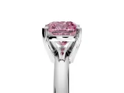 Solitaire Engagement Ring Setting for Fancy Pink Cushion Cut Center with Wire Band and Prong Head in Sterling Silver