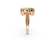 Solitaire Engagement Ring Setting for Fancy Yellow Marquise Center with Twisted Band and Scroll Prong Head in Rose Gold