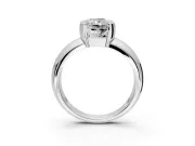 Tension Engagement Ring Setting for Radiant Cut Center with Wide Flat Band and Tension Head in Platinum