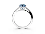 Solitaire Engagement Ring Setting for Fancy Blue Round Cut Center with Open Cathedral Shoulders and Prong Head in Platinum
