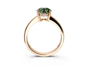 Solitaire Engagement Ring Setting for Fancy Green Round Cut Center with Channel-Set Accent Band and Prong Head in Rose Gold