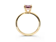 Minimalist Solitaire Engagement Ring Setting for Fancy Pink Emerald Cut Center with Thin Band and Prong Head in Yellow Gold