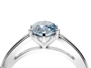 Solitaire Engagement Ring Setting for Fancy Blue Marquise Center with Flat-Sided Plain Band and Prong Head in White Gold