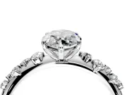 Cluster Engagement Ring Setting for Marquise Center with Round Cut Accent Band and Prong Head in Platinum