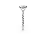 Solitaire Engagement Ring Setting for Oval Center with 2-Strand Rope Twist Band and Prong Head in Platinum