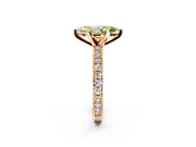 Solitaire Engagement Ring Setting for Fancy Yellow Marquise Center with Milgrain-Edged Pave Band and Prong Head in Rose Gold