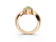 Halo Engagement Ring Setting for Fancy Yellow Marquise Center with Tapered Plain Band and Prong Head in Rose Gold