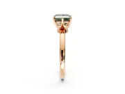 Solitaire Engagement Ring Setting for Fancy Green Princess Cut Center with Plain Band and Tulip Prong Head in Rose Gold