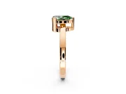 Solitaire Engagement Ring Setting for Fancy Green Pear-Shaped Center with Plain Band and Flat Tab Prong Head in Rose Gold