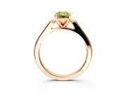 Solitaire Engagement Ring Setting for Fancy Yellow Emerald Cut Center with Channel Accents and Prong Head in Rose Gold