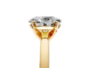 Solitaire Engagement Ring Setting for Oval Center with Basket Rail and Prong Head in Yellow Gold
