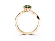 Solitaire Engagement Ring Setting for Fancy Green Emerald Cut Center with Plain Split Shank and Prong Head in Rose Gold
