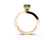 Solitaire Engagement Ring Setting for Fancy Green Cushion Cut Center with Channel Baguette Band and Prong Head in Yellow Gold