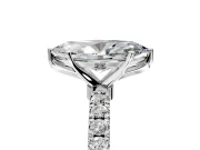 Open Basket Engagement Ring Setting for Marquise Center with Pave Band and Prong Head in Sterling Silver