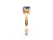 Solitaire Engagement Ring Setting for Fancy Blue Round Cut Center with Plain Band and Flat Tab Prong Head in Rose Gold