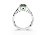 Split Shank Engagement Ring Setting for Fancy Green Cushion Cut Center with Pave Split Shank and Prong Head in White Gold