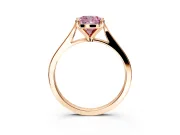 Solitaire Engagement Ring Setting for Fancy Pink Cushion Cut Center with Tapered Shoulders and Prong Head in Rose Gold