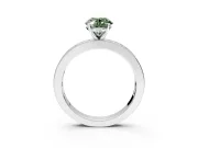 Solitaire Engagement Ring Setting for Fancy Green Oval Center with Channel Baguette Band and Prong Head in Platinum