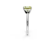 Solitaire Engagement Ring Setting for Fancy Yellow Asscher Cut Center with Knife Ridge Band and Claw Prong Head in Platinum