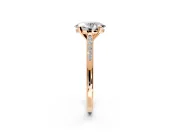Solitaire Engagement Ring Setting for Oval Center with Channel Accents and Prong Head in Rose Gold