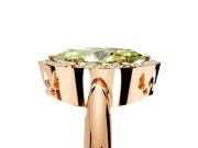 Halo Engagement Ring Setting for Fancy Yellow Marquise Center with Tapered Plain Band and Prong Head in Rose Gold