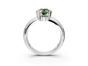 Tension Engagement Ring Setting for Fancy Green Oval Center with Wide Flat Band and Tension Head in Sterling Silver