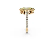 Accent Halo Engagement Ring Setting for Fancy Yellow Marquise Center with Full-Length Pave Band and Prong Head in Yellow Gold