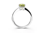 Solitaire Engagement Ring Setting for Fancy Yellow Radiant Cut Center with Channel-Set Accent Band and Prong Head in White Gold