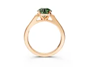 Solitaire Engagement Ring Setting for Fancy Green Round Cut Center with Channel Accents and Prong Head in Rose Gold