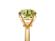 Minimalist Solitaire Engagement Ring Setting for Fancy Yellow Round Cut Center with Thin Band and Prong Head in Yellow Gold