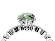 Solitaire Engagement Ring Setting for Fancy Green Marquise Center with Bezel-Dot Beaded Band and Prong Head in Sterling Silver
