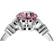 Floral Engagement Ring Setting for Fancy Pink Round Cut Center with Marquise Cluster Shoulders and Prong Head in Platinum