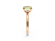Low-Set Solitaire Engagement Ring Setting for Fancy Yellow Asscher Cut Center with Thin Plain Band and Prong Head in Rose Gold
