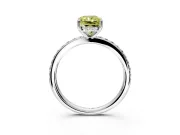 Solitaire Engagement Ring Setting for Fancy Yellow Radiant Cut Center with Fine Pave Band and Prong Head in Platinum