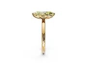 Low-Set Solitaire Engagement Ring Setting for Fancy Yellow Marquise Center with Thin Plain Band and Prong Head in Yellow Gold