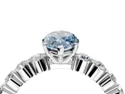 Shared-Prong Engagement Ring Setting for Fancy Blue Marquise Center with Graduated Accents and Prong Head in Sterling Silver