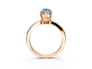 Solitaire Engagement Ring Setting for Fancy Blue Marquise Center with Plain Band and Tulip Prong Head in Rose Gold