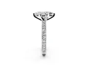 Solitaire Engagement Ring Setting for Marquise Center with Milgrain-Edged Pave Band and Prong Head in Sterling Silver