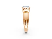 Tension Engagement Ring Setting for Fancy Blue Princess Cut Center with Wide Flat Band and Tension Head in Rose Gold